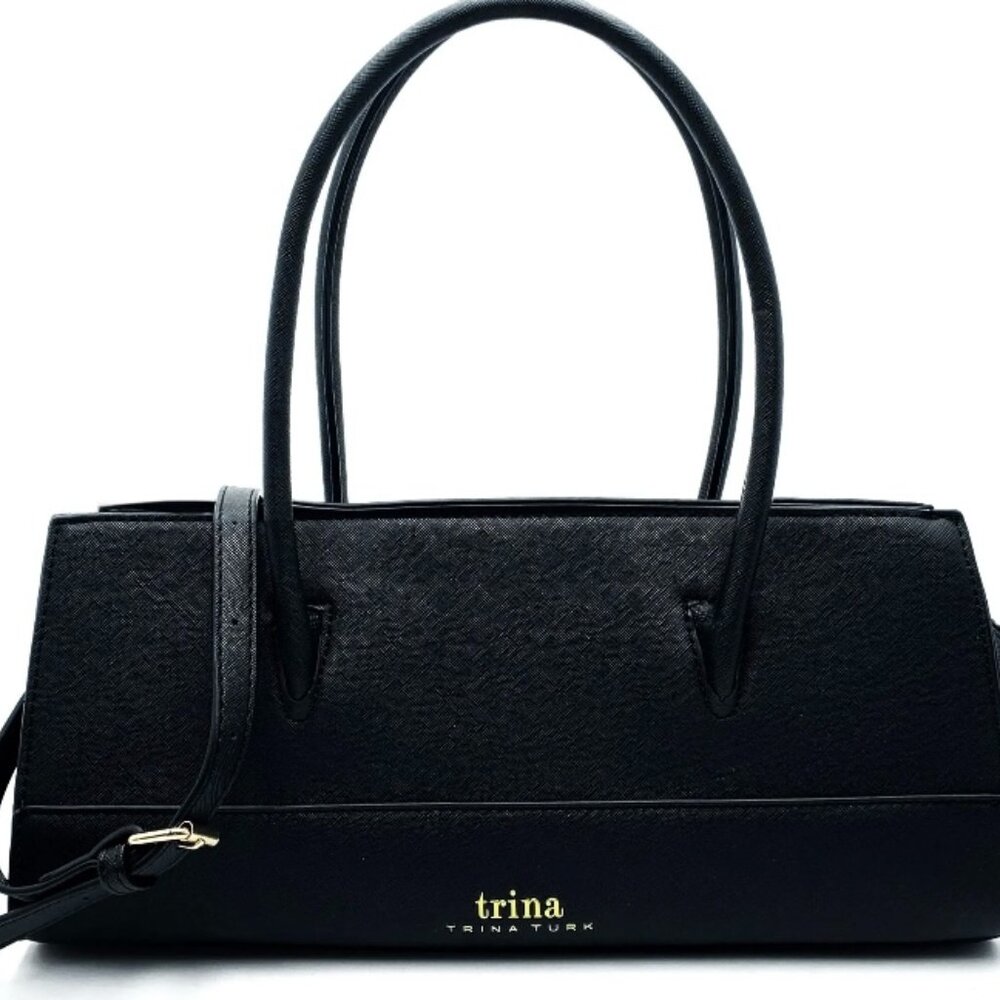 Trina Turk Black Satchel With Crossbody Strap NWT
